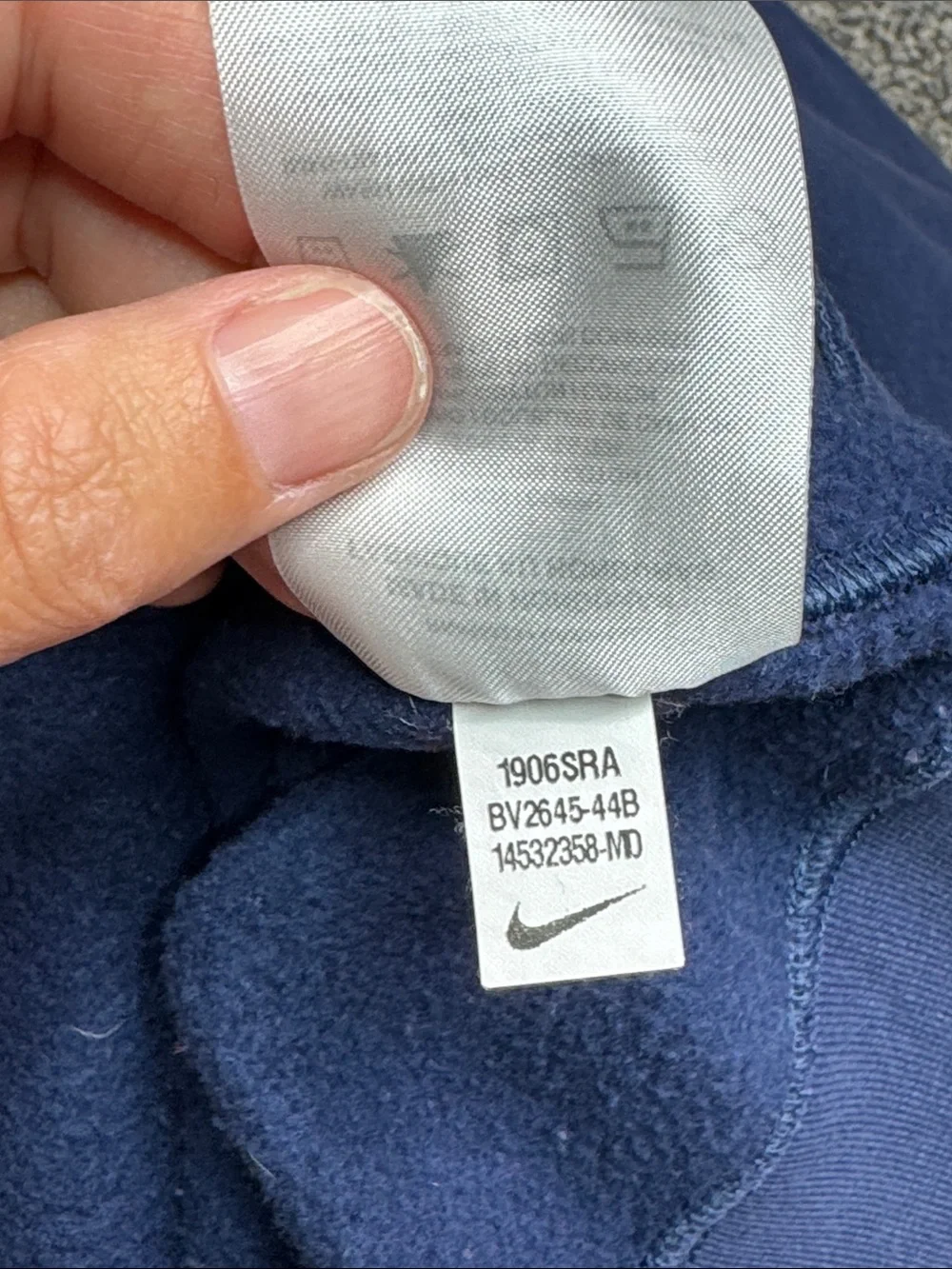 Nike Full Zip Hoodie Blue BV2645-44B Embroidered Logo Fleece Men's Medium